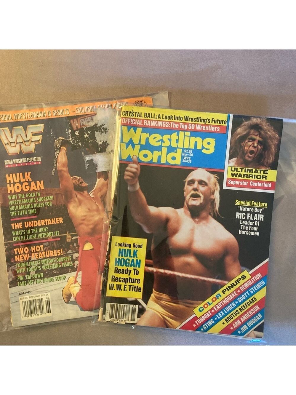 Two Wrestling Magazines with Hulk Hogan Cover Vintage